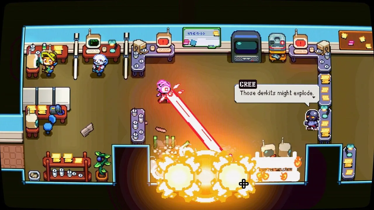 A Laser Guy egy twin-stick „anti-shooter” egy stresszes játékfejlesztőről, aki nem tudja abbahagyni a lézersugarak lövellését a szeméből