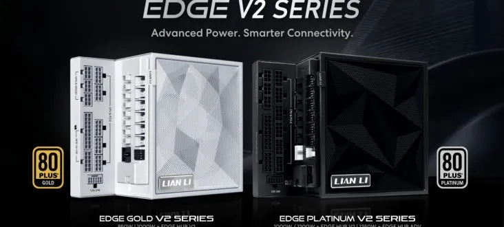 A Lian Li bemutatta az L alakú Edge V2 tápegységeket frissített USB hubokkal