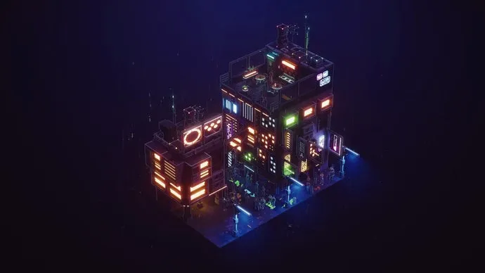 A Midnight Moments egy cyberpunk diorámaépítő a neonfények és az esős hangulat rajongóinak
