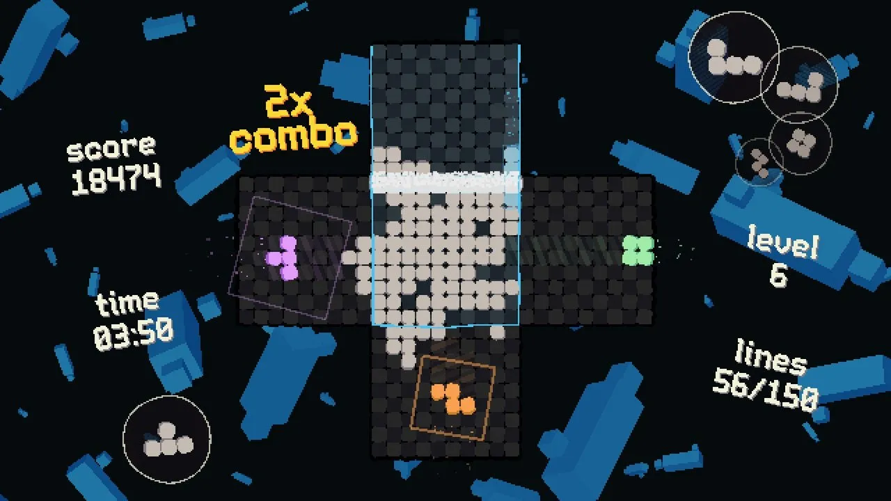 A ROTETRA egy Tetris, ahol egyszerre négy irányból potyognak a kockák - és igen, eszméletlenül nehéz, de nagyon szórakoztató