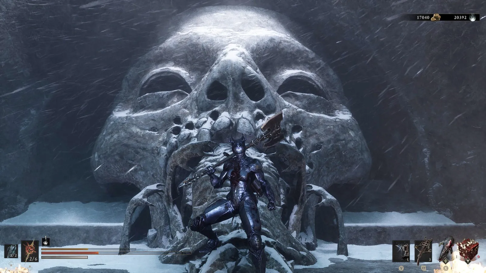 Proxima, a Mortal Shell 2 egyik Shellje, hatalmas baltával pózol