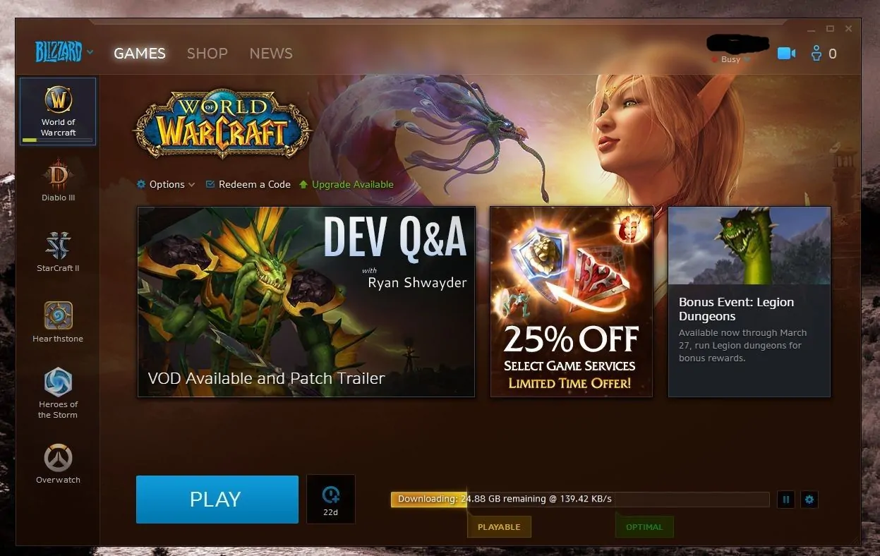 blizzard launcher