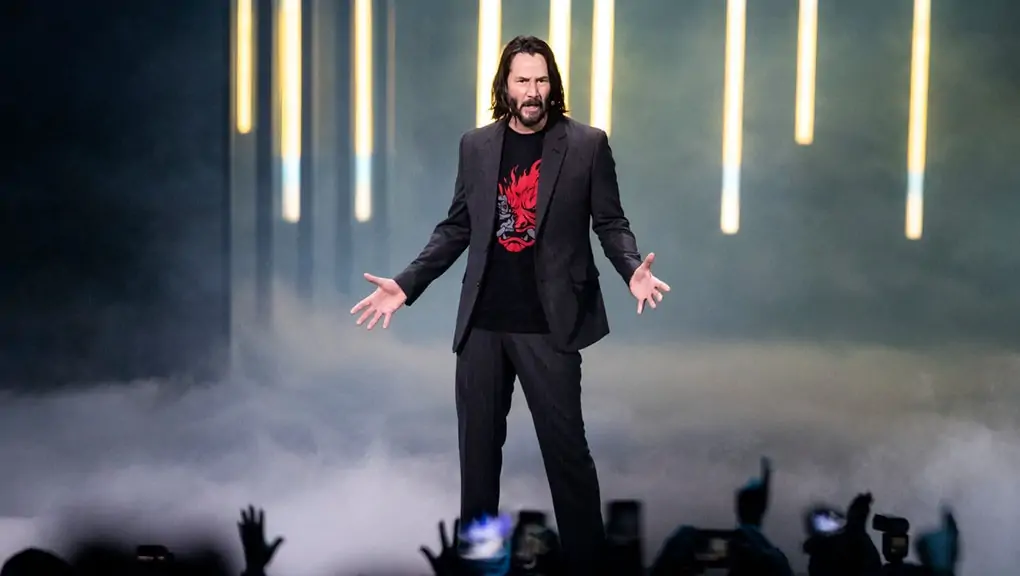 Keanu Reeves Cyberpunk 2077 bemutató